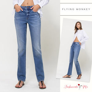 FLYING MONKEY Independent Studies Stretch High Rise Straight Leg Jeans
